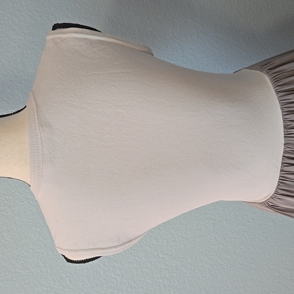 REBECCA TAYLOR Silk Pleated W/ Viscose Blend Top V Neck Midi Dress Gray Sz Small - Picture 10 of 13